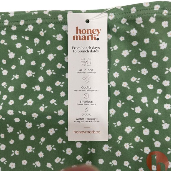 Honey Mark 3T/4T Green Floral High-Waisted Swim Bottoms Water-Resistant Beach - Picture 3 of 6